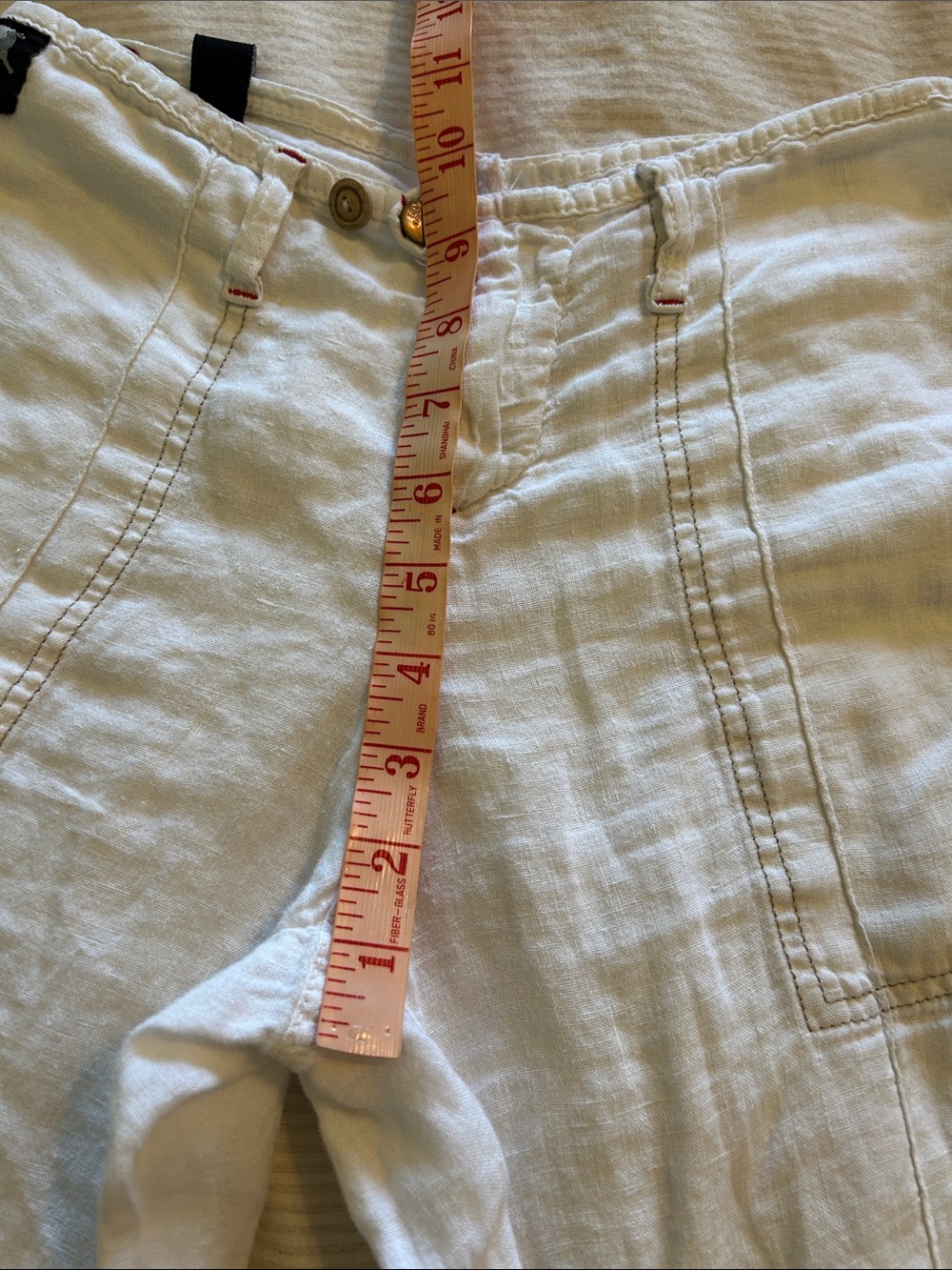 Women's White Linen Wide-Leg Pants - Picture 7 of 13